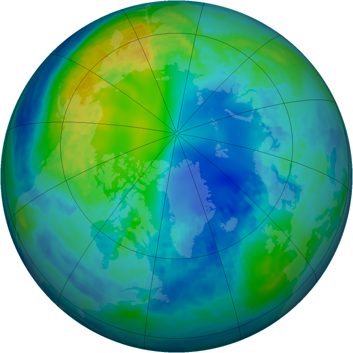 Arctic ozone map for 28 October 2004